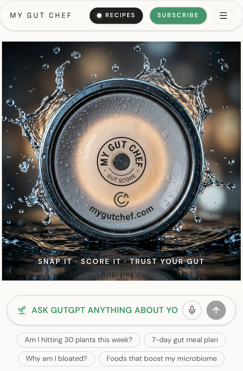 My Gut Chef — Snap it · Score it · Trust your gut